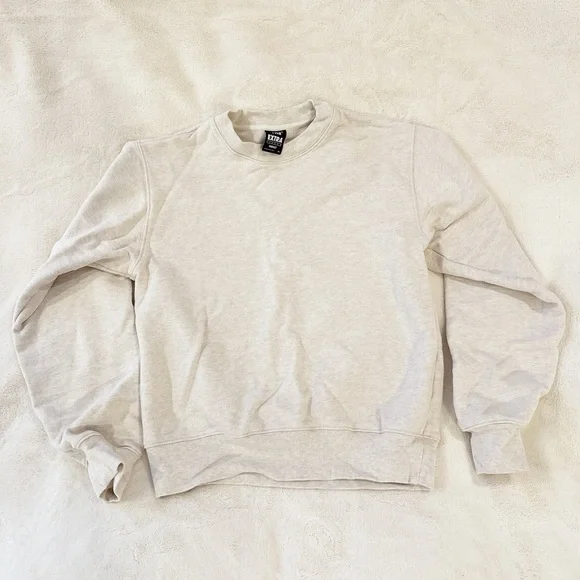 TNA Extra Fleece Perfect Crew Neck Women's Sweatshirt Cream Birch Size XS NWOT - Picture 2 of 3
